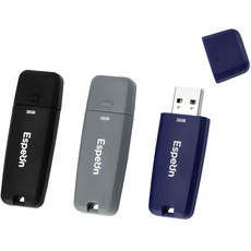 Espeon 3 Stück, 32 GB, USB 2.0, USB-Stick, Gummischalenschutz, Farbe: Business - Schwarz, Dunkelgrau, Marineblau