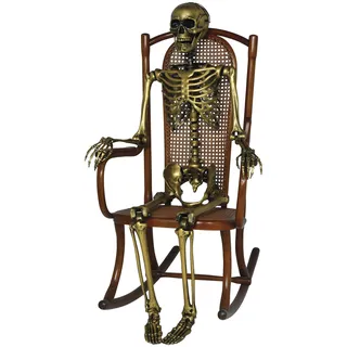 Fiestas Guirca | Goldenes Skelett (160 cm) - Halloween Dekoration für Partys und Feiern - Ideal für gruselige Atmosphären und Themen mit Totenköpfen und Skeletten - Gold