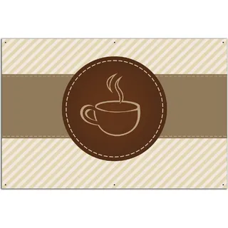 Wallario Outdoor-Poster für Garten oder Balkon, Motiv Kaffee-Menü - Logo Symbol für Kaffee, in ca. 61 x 91,50 cm - Braun
