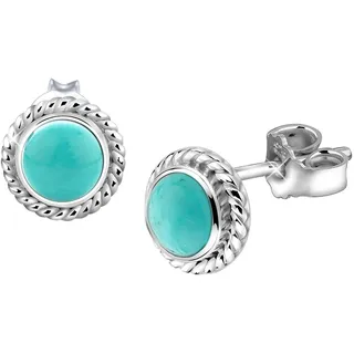 Elli Paar Ohrstecker »Schmuck Geschenk Silber 925 Ohrringe« mit Howlith oder Amethyst, grün