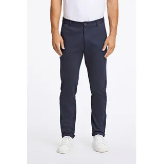 Stoffhose LINDBERGH, Herren, Gr. M, N-Gr, blau (navy mix), Web, Obermaterial: 75% Polyester, 22% Viskose, 3% Elasthan, slim fit knöchellang, Hosen Stoffhose, mit Stretch