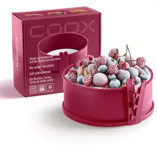 coox Springform mit Porzellanboden ⌀ 18 cm in Dunkelrot, backen und direkt auf der Porzellanplatte servieren und schneiden, kein Umsetzen nötig