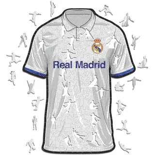 Iconic Puzzles, Real Madrid T-Shirt, offizielles Produkt, Holzpuzzle für Erwachsene und Kinder, 100% nachhaltiges Holz, Größe S, 150 Stück
