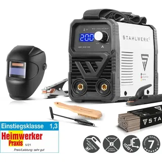 STAHLWERK Elektroden-Schweißgerät ARC 200 MD – Vollausstattung – MMA (E-Hand) bis 200A, flexibel einsetzbar ohne Gas, Smartkühlung, Hotstart-Automatik