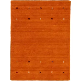 carpetfine Wollteppich »Gabbeh Uni«, orange 160x230 cm | Moderner Teppich für Wohn- und Schlafzimmer