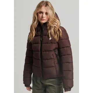 Superdry Steppjacke »HOODED SPIRIT SPORTS PUFFER«, mit Kapuze, aus wasserabweisendem Material, braun