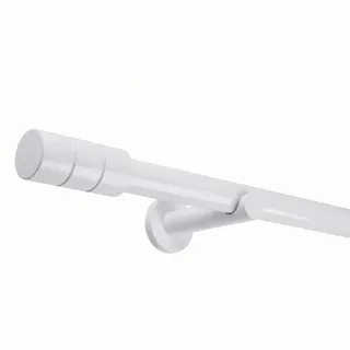 deco-raum Vorhangstange Zylinder 1-läufig Ø 25 mm 70 cm Weiß