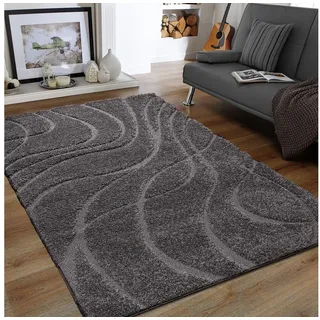 Sanat Hochflor-Teppich »Luxus 3503« rechteckig 30 mm Höhe robuster Langflor, weich, Wohnzimmer, Schlafzimmer, grau