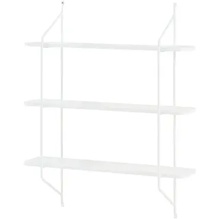 [en.casa] Wandregal Østfold 100 x 80 x 21 cm Weiß
