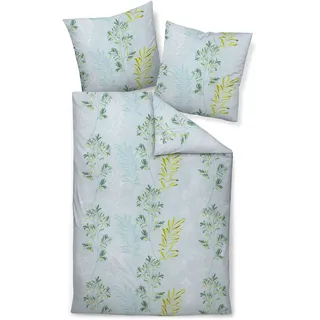 JANINE Bettwäsche Tango 20146-06 salbeigrün 155x220 cm + 80x80 cm - blau;grün