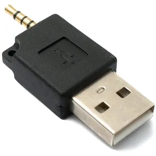 SYSTEM-S Audio USB Adapter 3,5mm Klinke Stecker zu 2.0 Typ A Stecker AUX Kabel in Schwarz