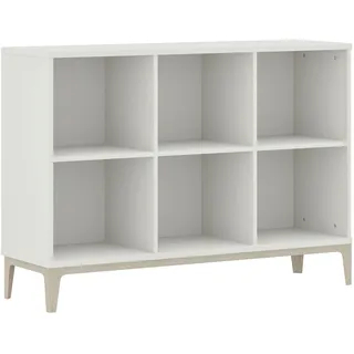Sideboard PAIDI "CUTIE LEA in Weiß, 6 offene Fächer", off, weiß, B:123cm H:88cm T:38cm, Spanplatte, Sideboards, Sideboard, modernes & stabiles Regal aus Holz, offenes Standregal