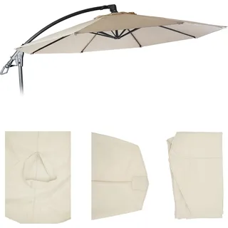 Ersatz-Bezug für Deluxe Ampelschirm HWC-D14, Sonnenschirmbezug rund Ø 3m creme ohne Flap - Beige