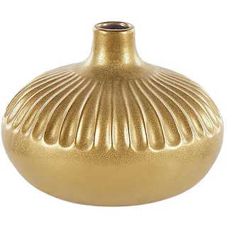 Beliani Dekovase Steinzeug gold Cercei , Mode , 20 cm , Dekoration, Vasen, Keramikvasen