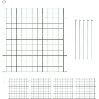 Relaxdays Teichzaun 78 x 75 cm 5 Stück grün