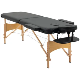 Homcom Massageliege, klappbarer Massagetisch mit Kopfstütze, für Spa, Salon Kunststoff , Schwarz , Leder , 81x92x210 cm , Freizeit & Co, Wellness & Gesundheit, Gesundheit