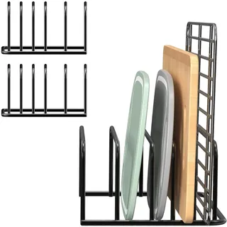 YHNDECO 2 Stück Schneidebrett Halter, Tellerhalter schublade mit 5 Schlitze, Schneidebrett Halterung, Bretthalter Küche, Küchen Organizer, für Schneidebretter, Backbleche, Tabletts