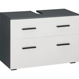 INOSIGN Waschbeckenunterschrank »Skara«, mit Klappe und Schubkasten, schwarze Griffe, Breite 80 cm, Höhe 55 cm,