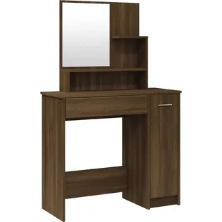 vidaXL Schminktisch mit Spiegel Braun Eichen-Optik 86,5x35x136 cm - Braun