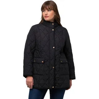 Ulla Popken Damen Landhaus Steppjacke mit Fasan-Futter Jacke, schwarz, 42-44