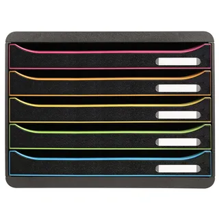 Exacompta Ablagebox Harlekin 30,5 x 38,8 x 29 cm 5-tlg. schwarz