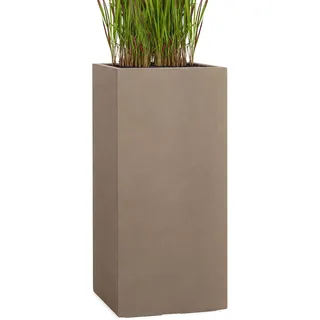 Pflanzwerk® Pflanzkübel Fiberglas Braun Tower 70x33x33cm *Frostbeständige Blumenkübel* *Deutsche Premiumqualität* *Lotus-Effekt Imprägnierung*