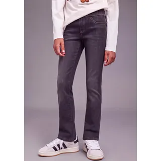 H.I.S Jeansjeggings "H.I.S Jeggings mit leicht ausgestelltem Bein" Jeansjeggings mit aufgesetzten Taschen vorn, eng anliegende Passform, schwarz denim