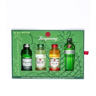 Tanqueray Imported 43,1% vol 0,05 l + Flor de Sevilla 41,3% vol 0,05 l + Rangpur 41,3 % vol 0,05 l + Nº Ten 47,3% vol 0,05 l