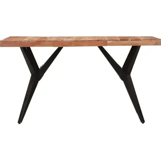 vidaXL Esstisch Schwarz 140x70x76 cm Massivholz Akazie - Schwarz