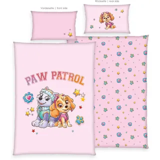 Herding Kleinkindbettwäsche Paw Patrol, Kopfkissenbezug ca. 40 x 60 cm mit Hoteleinschlag, Bettbezug ca. 100 x 135 cm, Mit Knopfleiste, 100% Baumwolle