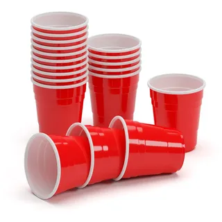 BeerCup-Classics Red Cup Shots Schnapsgläser Kurzer Shot 2Oz 5cl Rote Becher Mini Beer Pong Becher (50 STK)