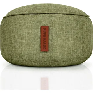 Green Bean® Sitzhocker "Home Linen" 45x25cm mit EPS Perlen Füllung - Fußhocker für Sitzsäcke - Grün - Grün