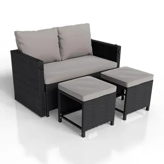 Juskys Jamaika Set 7-tlg. Schwarz/Grau