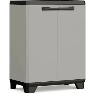 KETER Lagerschrank Niedrig 68 x 39 x 90 cm Grau/Schwarz