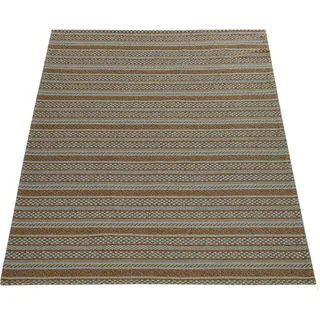 Paco Home Teppich Wohnzimmer Muster Orientalisch Modern Beige Braun Natur, Grösse:80x150 cm