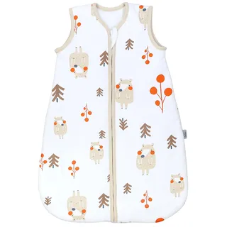 Babyschlafsack TUPTAM "Kugelschlafsack Baby Ganzjahres Schlafsack Ärmellos Wattiert" Gr. 56, braun (bär, bäume), Schlafsäcke, Baby, L: 62cm, Obermaterial: 100% Baumwolle CO., Babyschlafsack, L:62cm