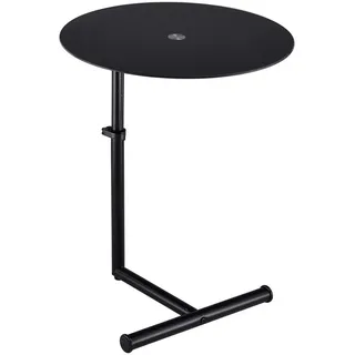 Idimex Beistelltisch Leonie schwarz , Schwarz , Glas , Vintage , Rund , 46x65x45 cm , Wohnzimmer, Wohnzimmertische, Beistelltische