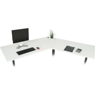 Mendler Eckschreibtisch HWC-D40 Weiß