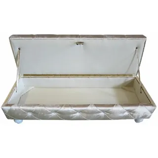 Chesterfield Truhe Chaiselongues Liege Kristalle Hocker Leder Sessel Textil NEU - Silber