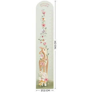 Little Dutch Wachtumsmesser Feengarten , Grün , Papier, Kunststoff , Tiere, Märchen/ Fantasie , Rechteckig , 27.5x142x1 cm , FSC Mix , Tapeten & Wandverkleidungen, Wandtattoos & Sticker