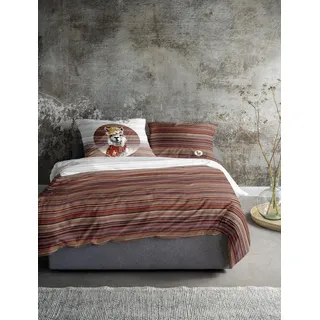 IRISETTE "Zobel 8556", rot, B/L: 140cm x 200cm, 1 Stk., 1 Stk., Biber, B/L: 90cm x 70cm, 2 teilig, samtig weich