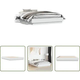 The Living Store Bettgestell Weiß 120x200 cm Holzwerkstoff - Weiß