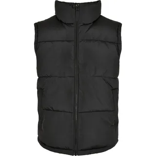 URBAN CLASSICS Block Puffer Vest Jacke, black/black