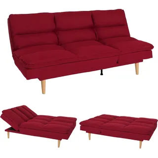 Schlafsofa HWC-M79, Gästebett Schlafcouch Couch Sofa, Schlaffunktion Liegefläche 180x110cm Stoff/Textil bordeaux - Rot
