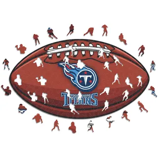 Iconic Puzzles, Tennessee Titans Crest, 100% ökologisch nachhaltiges Holzpuzzle mit offizieller Lizenz, Größe S, 150 Teile