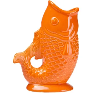 Ambia Home Vase , Orange , Keramik , Fisch , 18.4x24.9x9 cm , zum Stellen, auch für frische Blumen geeignet , Dekoration, Vasen, Keramikvasen