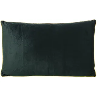 DRW Rechteckiges Kissen aus glattem Samt mit Reißverschluss in Grün, 30 x 50 cm