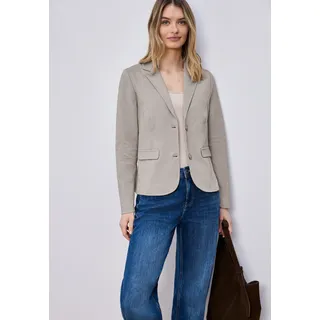 Jackenblazer STREET ONE, Damen, Gr. 38, light terra mocha, Piqué, Obermaterial: 71% Polyester, 26% Viskose, 3% Elasthan, unifarben, tailliert hüftbedeckend, tiefer V-Ausschnitt, Blazer Jackenblazer, mit Piqué-Struktur, Topseller