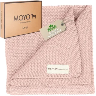 MOYO Babydecke Geruhsamer Rosentau I 75x100cm I Atmungsaktive Kuscheldecke aus 100% GOTS-Bio-Baumwolle I Weiche Baby-Bettdecke für Junge & Mädchen I Baumwolldecke Geburt