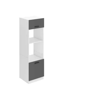 Belini Hochschrank Mikrowellenschrank 60 x 57,6 x 204 cm Silber